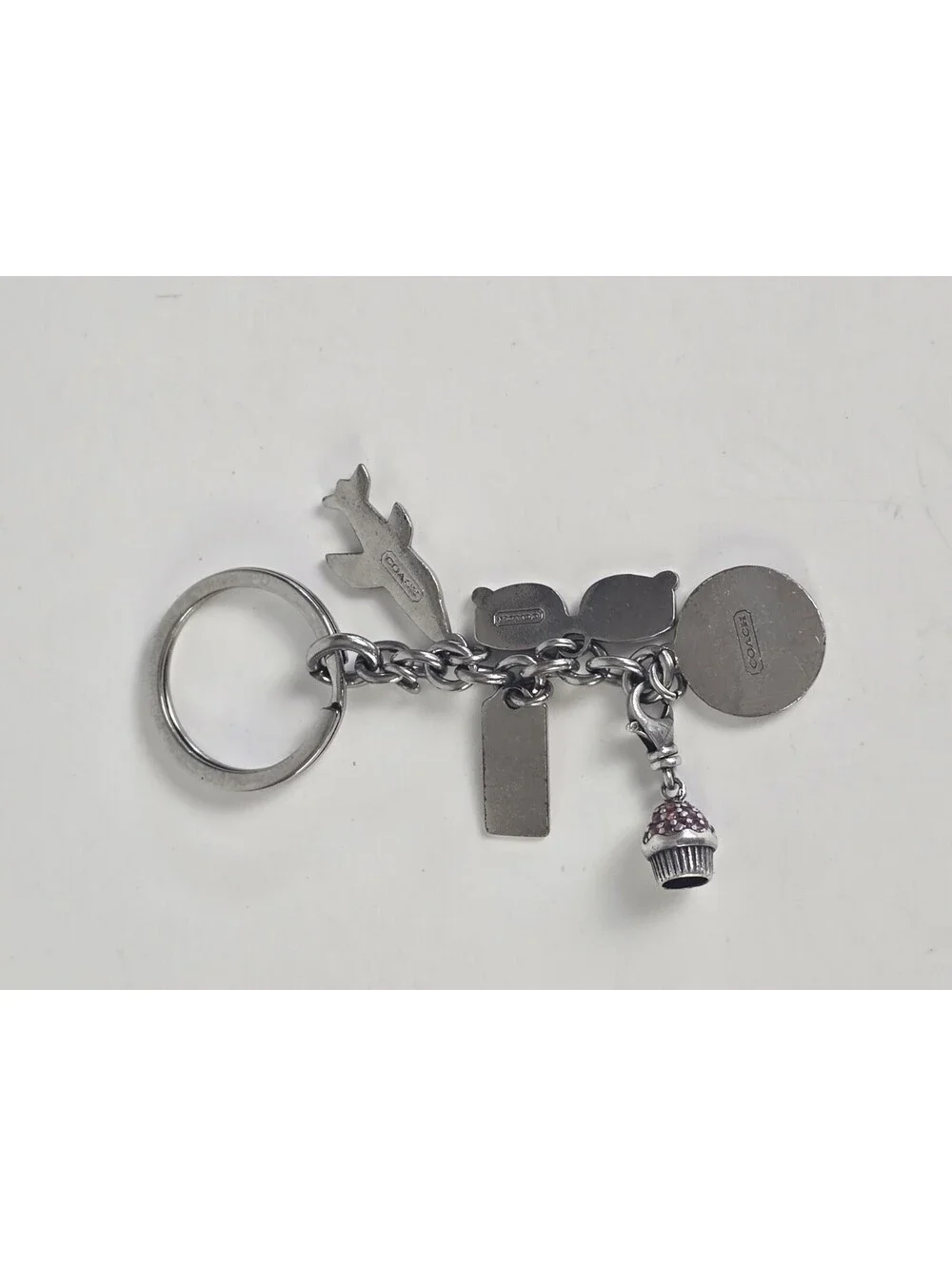 COACH Vintage World Traveler Purse Charm Key Fob Keychain Rare Y2K